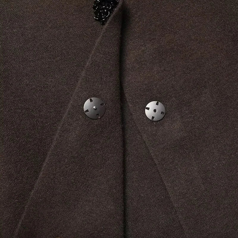 Women's Knitted Blazer Jacket Chic Elegant Jewelry Buttons Cardigan Coat For Women Autumn Winter Casual Long Sleeve Sweater Coat