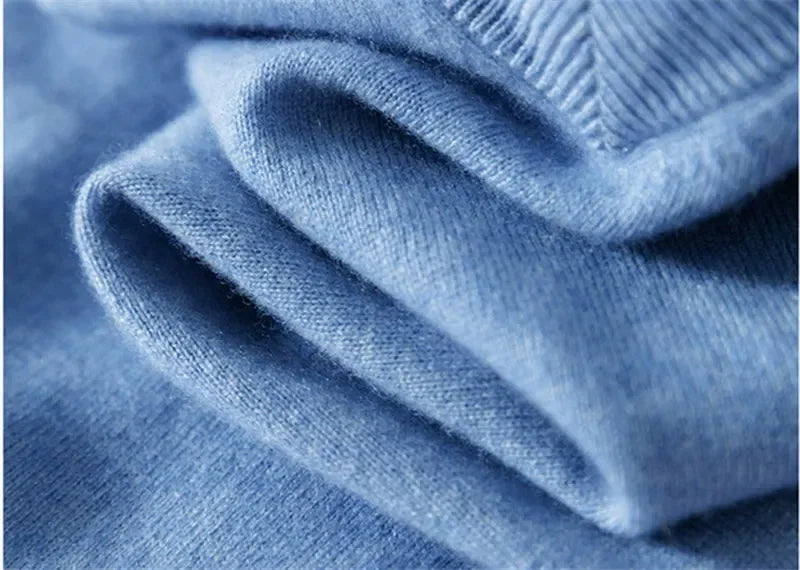 Soft Cashmere Sweater Men's Clothing Autumn Winter Pullover Business Casual Bottom V-neck Knitted Woolen Slim Fit Knitwear Male