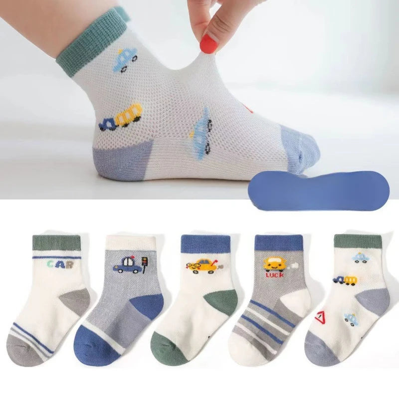 5 pares de calcetines de niñas bebé Primavera Verano algodón recién nacido niños calcetines de dibujos animados para niños calcetines de 0-12 años