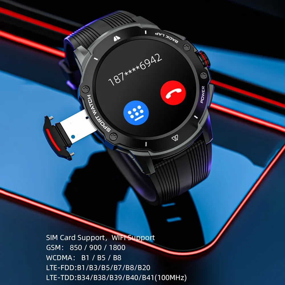 2024 New LOKMAT NFC Android Smart Watch Men, 4G SIM Card GPS Wifi 2G+32G Smartwatch, Play Tiktok Camera Video Calls Watch Phone