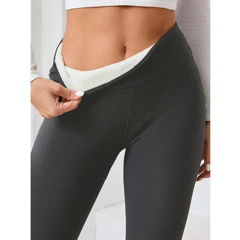 Winter Super Warm Leggings Women High Waist  Thermal Pants Thicken Slim Elastic Tights Stretch Outdoors Pants