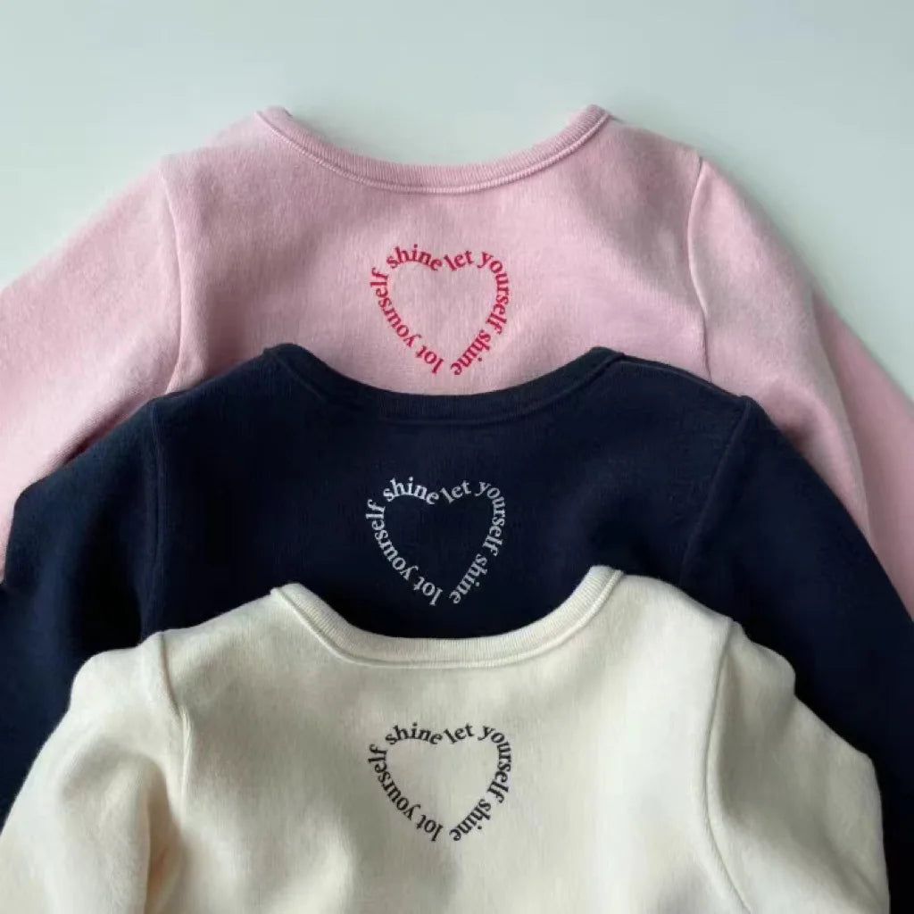 New Baby Girl Long Sleeve T Shirts Infant Girl Letter Heart Print Tops Toddler Cotton Bottoming Shirts Kids Clothes