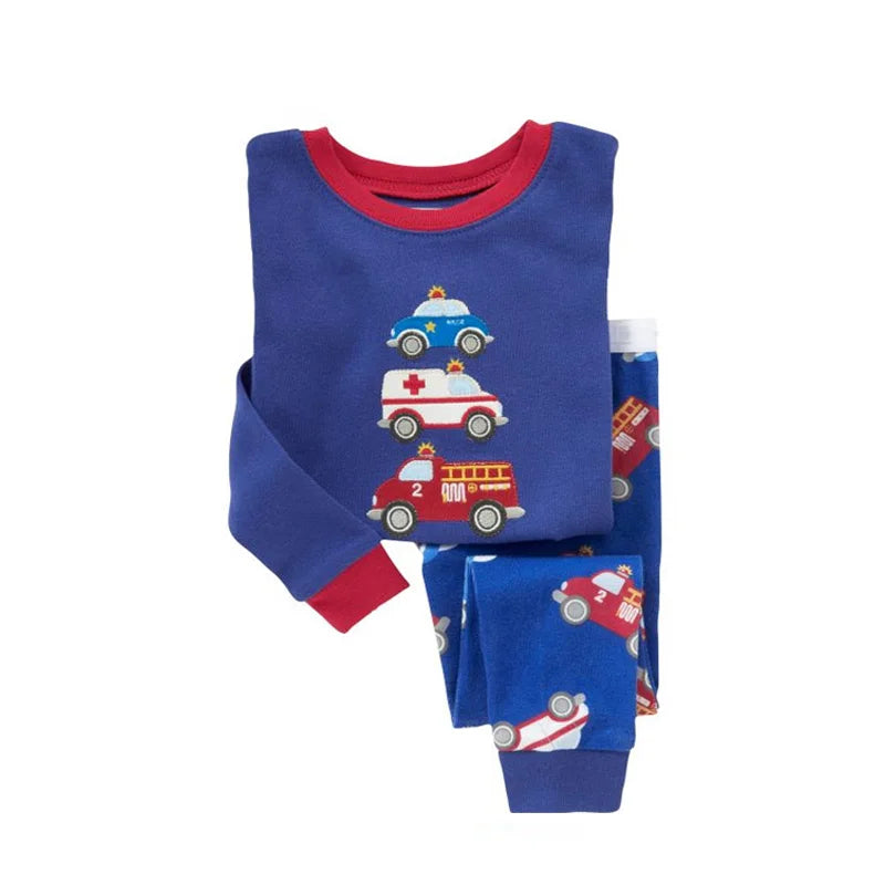 kids pajamas set baby pijama boys animal embroidery sleepwear girls cute 100% cotton soft nightwear children clothing homewear