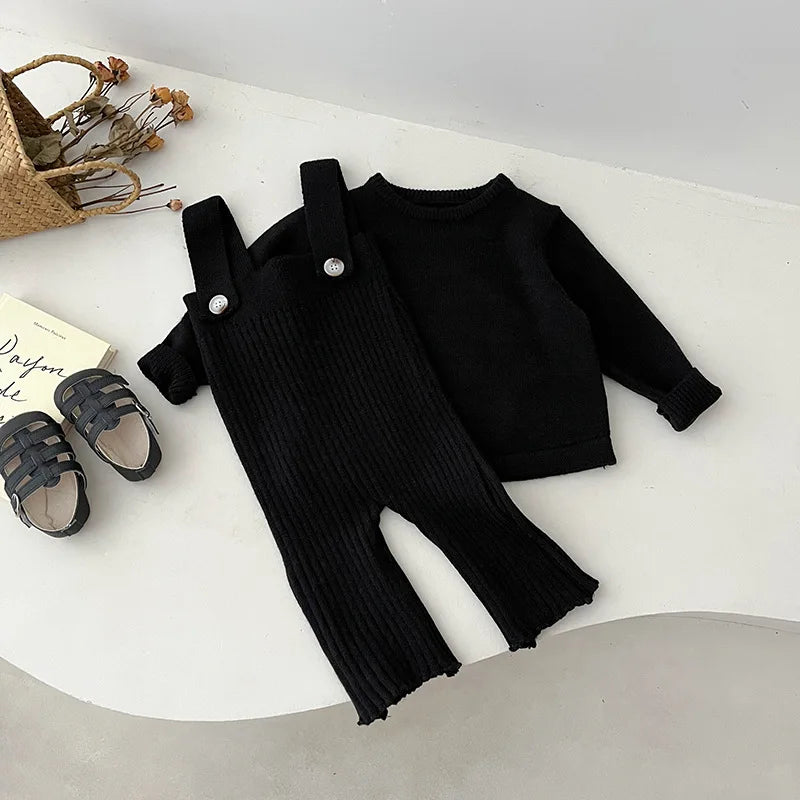 Mono de punto sin mangas para bebé, mono liso para recién nacido, Pelele de algodón infantil, ropa tejida para niño y niña, novedad de otoño