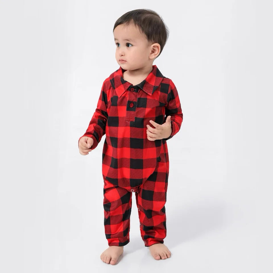 Christmas New Year's Pajamas Set Plaid Adults Kids Matching Sleepwear Spring Autumn New Home Wear Nightwear Family Pijama Mujer