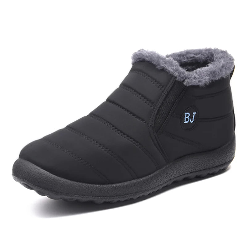 Fashion Winter Men Boots Non Slip Snow Boots with Fur Lightweight Keep Warm Mens Ankle Boots Flats Male Cotton Shoes Botas