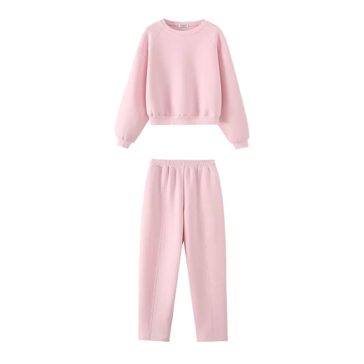 Tracksuits Set Woman 2024 Winter Cotton Solid Women's Suits Wide Baggy Pants Sportswear Women Sweater 2 Piece Set Women Outfits