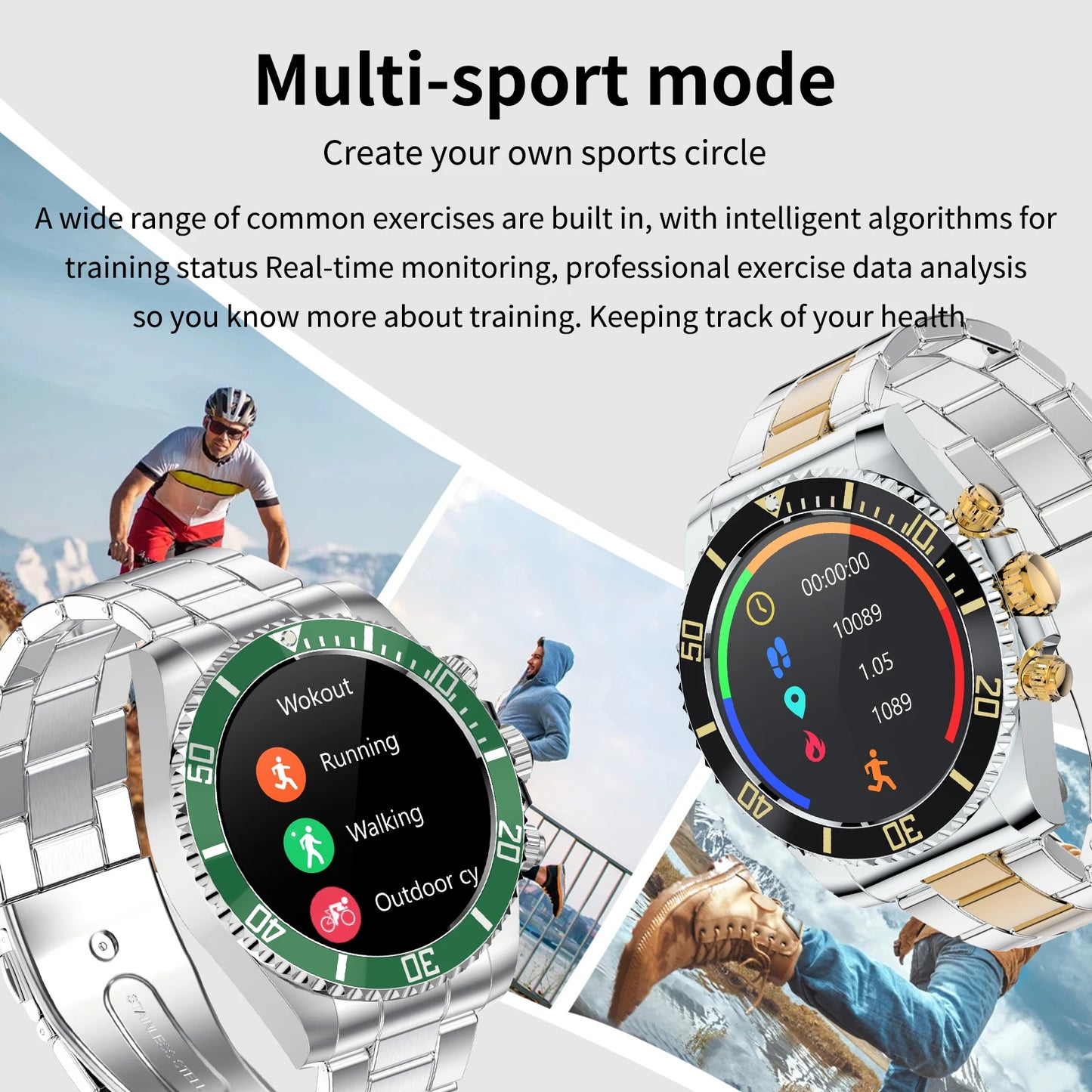 Aiweile AW12 Men Smart Watch For Android IPhone, Sports Modes, Wireless Call (Making, Answering/Rejecting), Gift For Friends