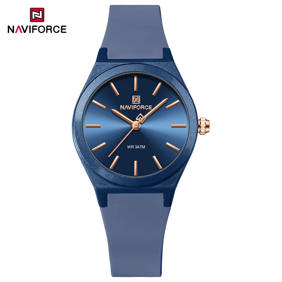 NAVIFORCE 2025 Women Fashion Watches Quartz Watch Sports Silicone Strap Ladies Wristwatches Simple Clock Gift relogios feminino
