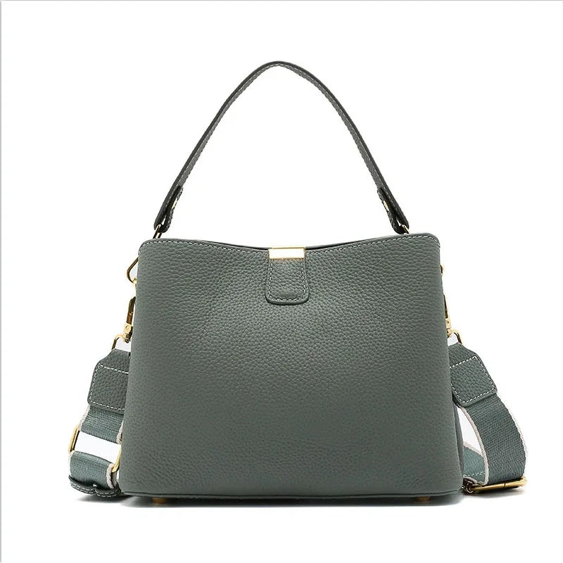 Retro bucket bag women's fashionable handbag large capacity new single shoulder crossbody bag Soft Leather multi-color wallet