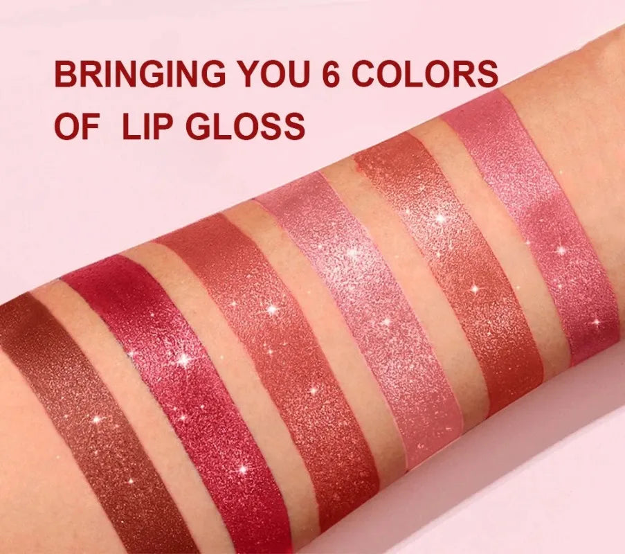 Pearlescent Pink Glitter Lipstick Metallic Waterproof Long Lasting Nude Matte Velvet Lip Stick Shimmer Diamond Women Sexy Makeup