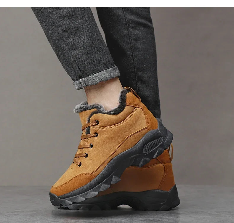 Men Winter Snow Boots with Fur Outdoor Sneakers Men Shoes 2023 New Male Warm Footwear Ankle Boots for Men Botines Botas Hombre
