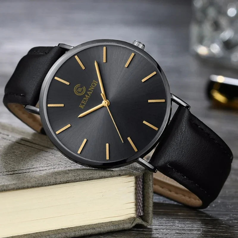 Fashion Men's Quartz Watches Thin Mens Watches Blue Glass Men Watch Men's Watch erkek kol saati reloj hombre Relogio Masculino