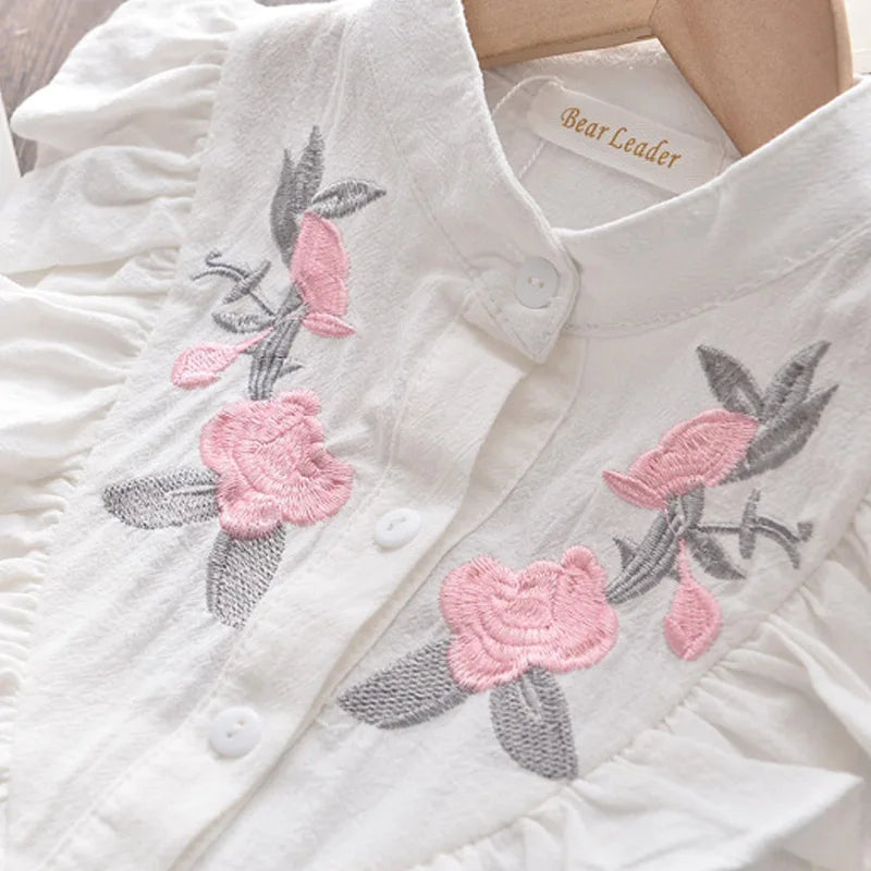 Bear Leader Girls' Clothing Set 2025 Summer New Casual Children's Embroidered Sleeveless Shirt+Shorts Set Girls' Baby Clothing