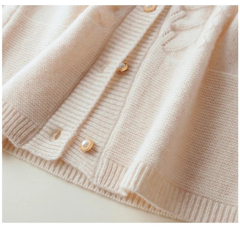 Cashmere Sweater Cardigan Women Single Breasted Long Sleeve Elegant Vintage Jumper Solid Wool Knitted Autumn Winter Outwear