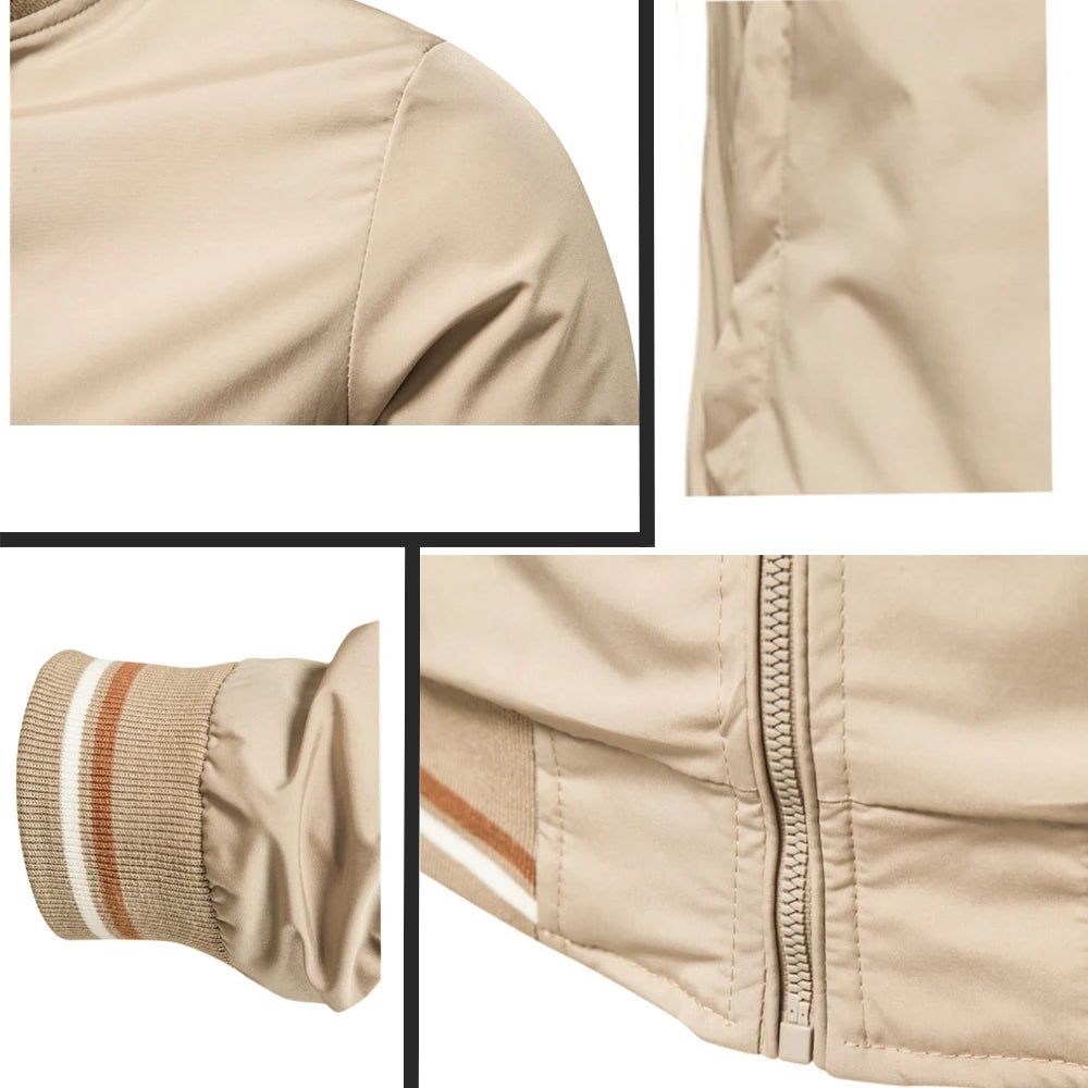 2026 Spring/Autumn New Men Fashion Casual Stand Up Collar Zipper Jacket Outdoor Leisure Sports Comfortable Simple Coat