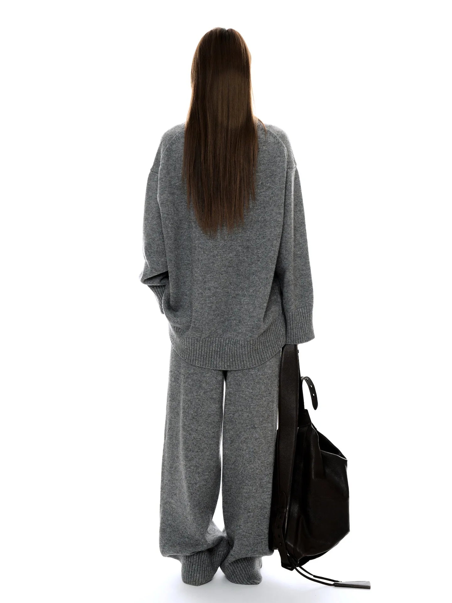 Women Sweater Suits High Quality 50% Wool Pullover With Knitted Pants Two Piece Sets Tracksuits Ladies Outfits Winter Clothes