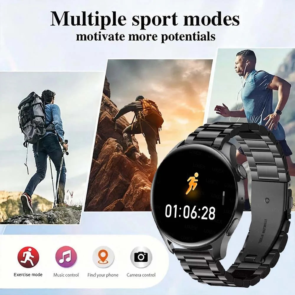 Smartwatch Men's Watch Business Watch Sporty Casual Watch 1.52 Inch Screen Features Multiple Sports ModesMusic Control Perfect