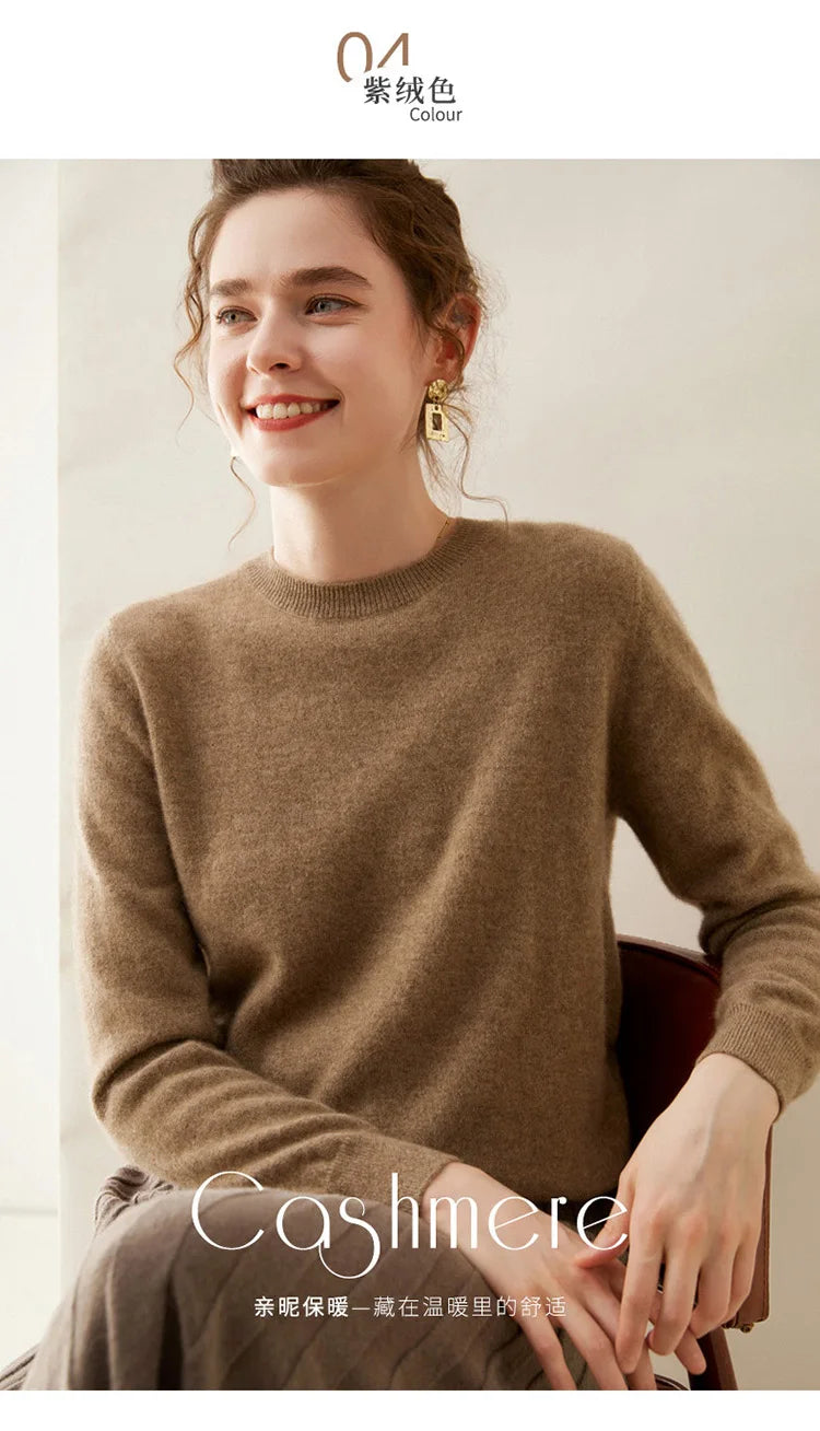 WinvyNee Cashmere Women Sweater Long Sleeve O neck Merino Wool Jumper Solid Knitwear Casual Pullover Tops Jumper Autumn A1054001