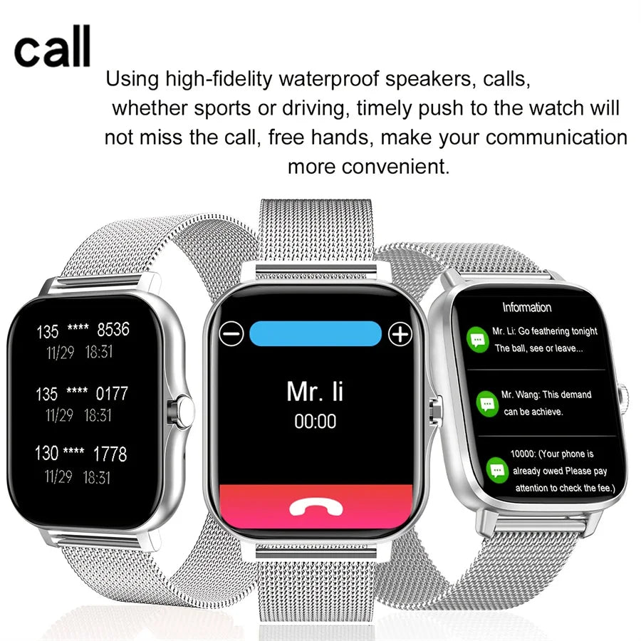 Smart Watch, Wireless Call/Dial, Multi Sport Mode, Multiple APP Reminders, Suitable for Every Friend, Compatible with IPhone/And