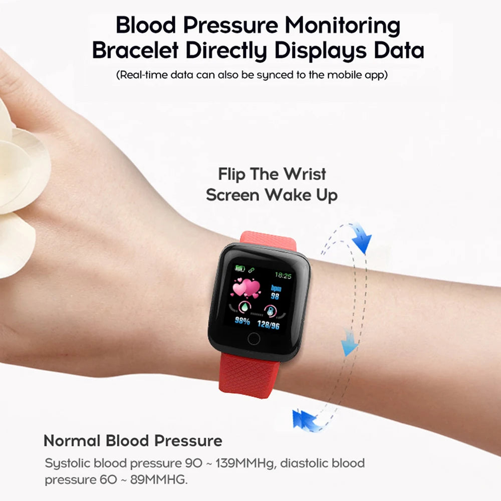 Smart Watch 116Plus D13 Sport Wristband Running Fitness Monitor Track Heart Rate Message Remind Men Smartwatch Woman Clock