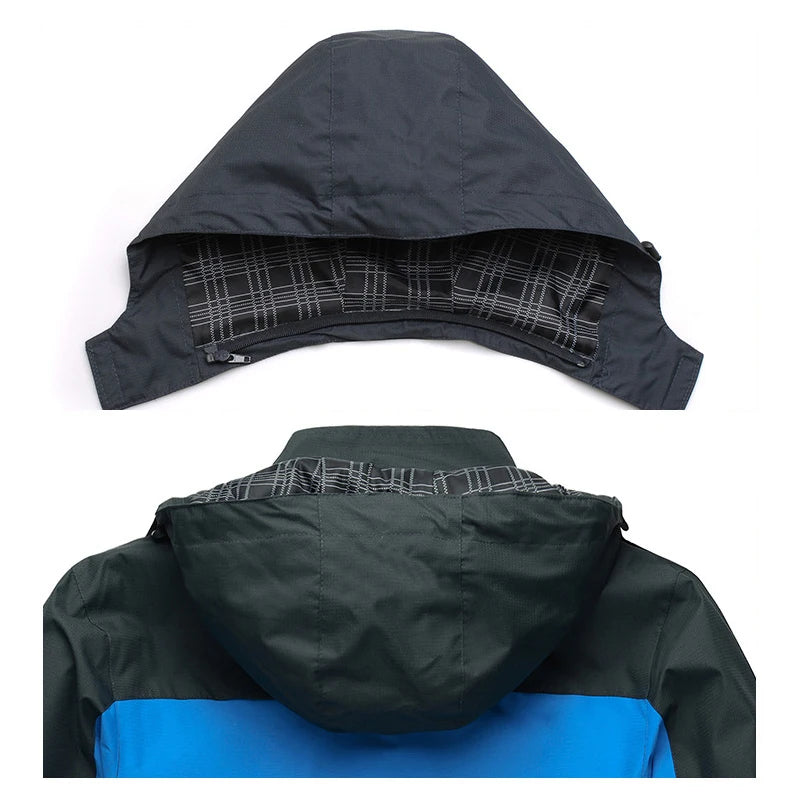 Trekking Outdoor Jackets for Men Autumn Classic Waterproof Rain Coats Hooded Camping Man's Rainwear Hiking Jacket and Pants