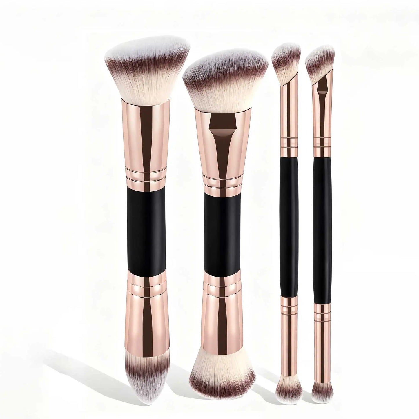 4pcs Basic Makeup Brushes Set With Box Dual-ended Foundations Powder Blush Details for Eyeshadow Brushes Beginner Travel