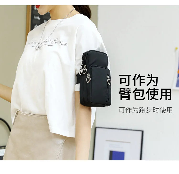 Waterproof Nylon Mobile Phone Versatile Mini Bag Purses Women's Shoulder Cross Body Messenger Bag