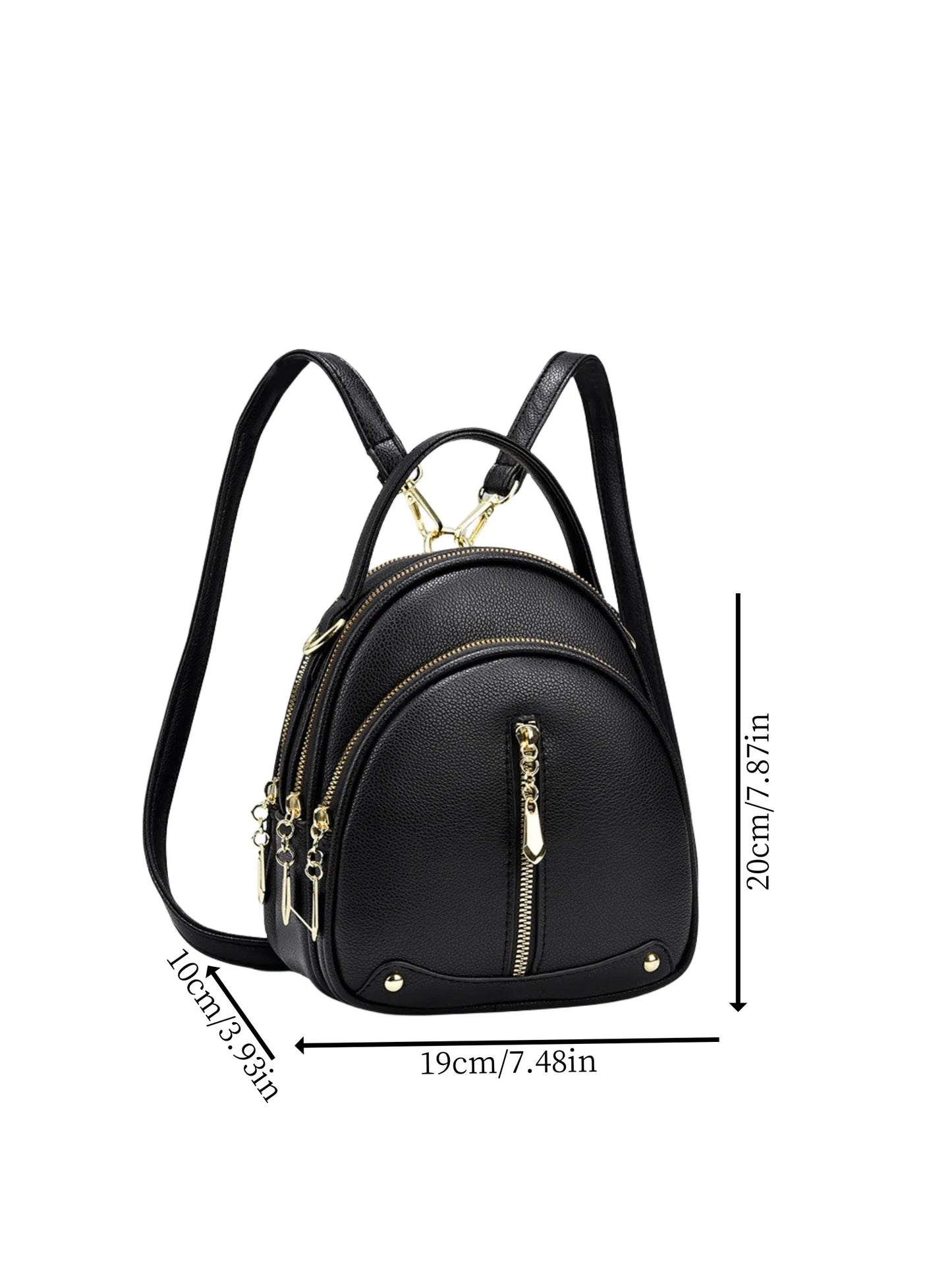 Women's Small Backpack, Light and Multifunctional, High Quality PU Handbag, One Shoulder Sling Student Handbag, Four Seasons