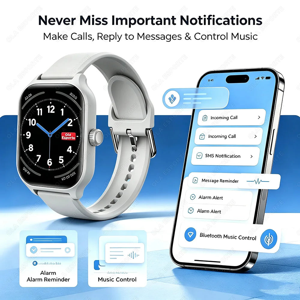 2026 New Smart Watch 2.01'' HD Display Answer Make Call Message Preview Sport Modes DIY Dial Weather Forecast For Men Women HW12