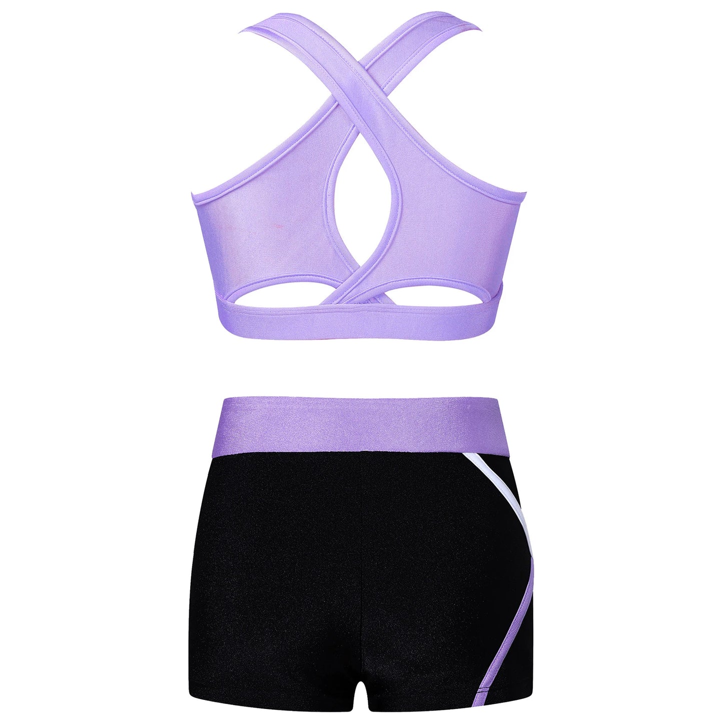 Kids Girls Dance Gymnastics Sports Outfits Sleeveless Crop Top with Shorts Tracksuit Set 2 PCS Yoga Workout Summer Girl Clothing