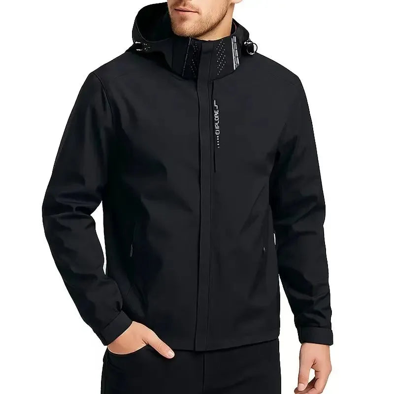 Men's Outdoor Jacket Windbreaker Waterproof Hot Sale Hooded Climbing Hiking Punching Jacket Autumn Spring Male Clothing