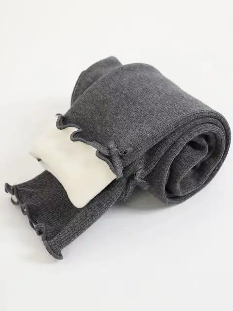 Autumn Winter Sweet Girls Legging Pants Kids Thick Warm Trousers Winter Warm Plush Trousers Elastic Waist Leggings Kids Pants