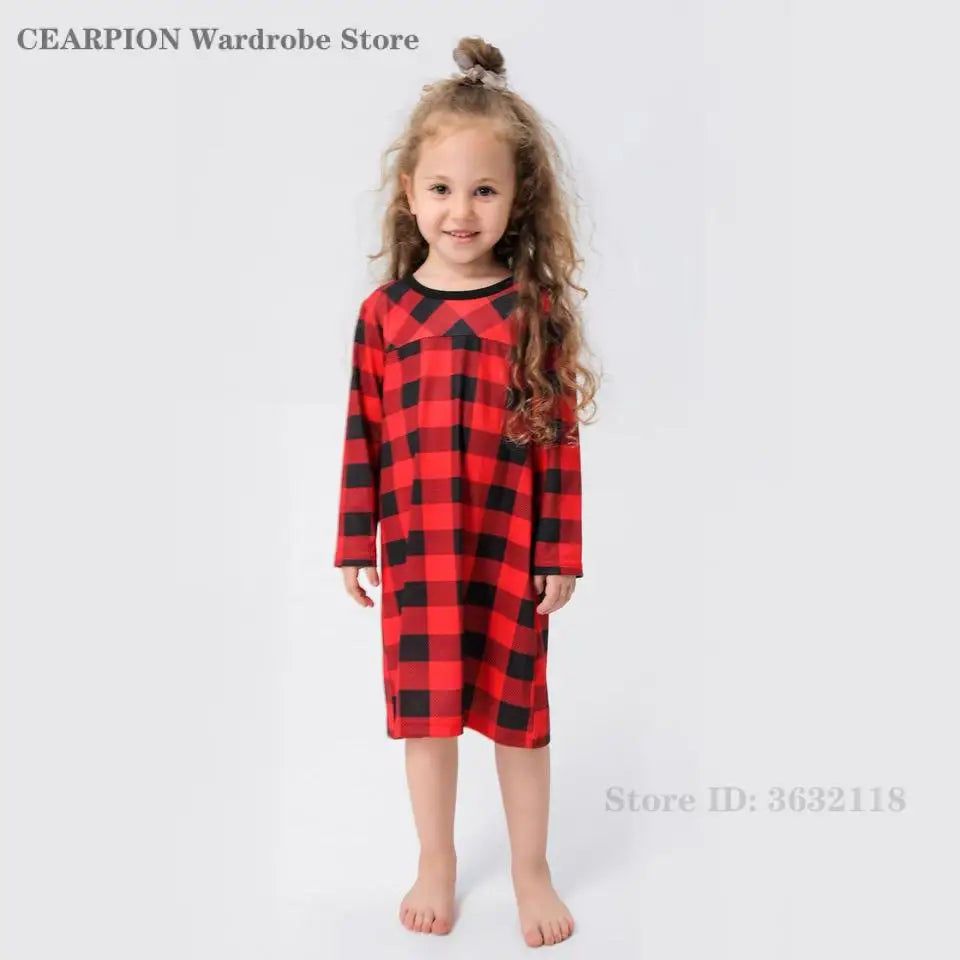 Christmas New Year's Pajamas Set Plaid Adults Kids Matching Sleepwear Spring Autumn New Home Wear Nightwear Family Pijama Mujer
