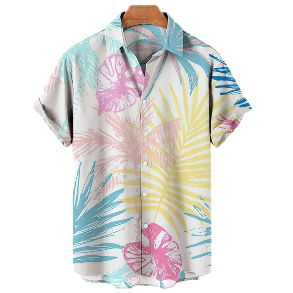 Cadiz Summer Hawaiian 3D Printed Floral Male Social Shirt For Blouse Vintage Men Beach Casual Harajuku Y2k Men's Camisas Casuais