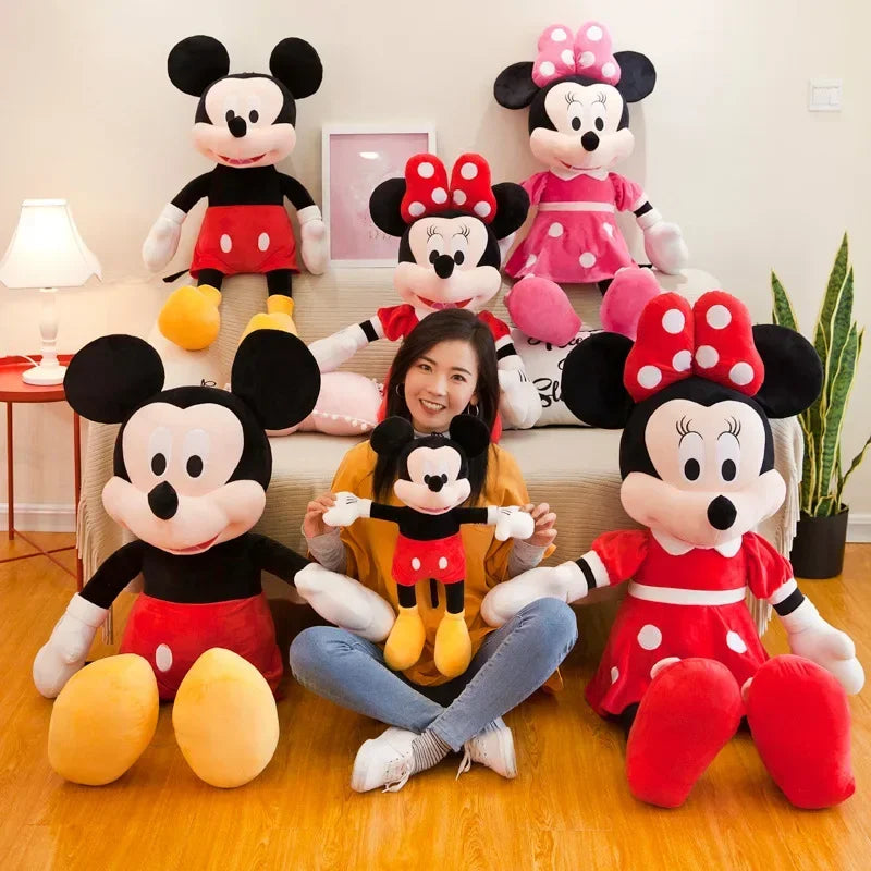 35cm Disney Mickey Mouse juguetes de peluche Kawaii Anime Mickey Minnie peluche modelos muñecas juguetes niños cumpleaños regalo de Navidad