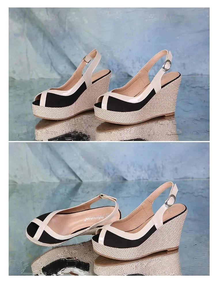 Size 33-40 Summer High Heel Wedges Sandals Female Peep Toe Leisure Platform Sandals Women Shoes