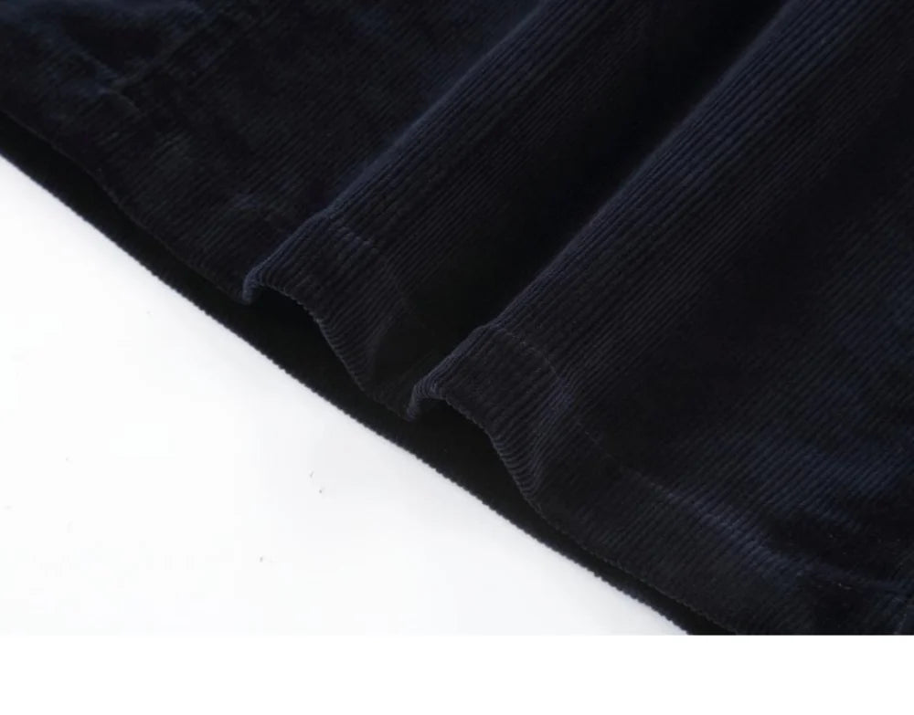 AP AW26 Navy Blue Corduroy Collection Kids Boy Girl Fashion Geometric Print Shirt Family Matching Clothing Dress Top Jumper