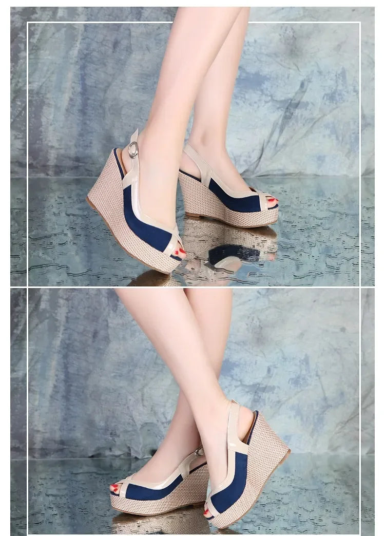 Size 33-40 Summer High Heel Wedges Sandals Female Peep Toe Leisure Platform Sandals Women Shoes