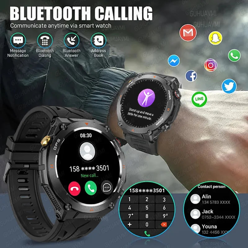 GPS Smart Watch Men Outdoor Digital Sports Fitness Smartwatch 650mAh AMOLED AOD Bluetooth Electronic Watch Women For Android IOS