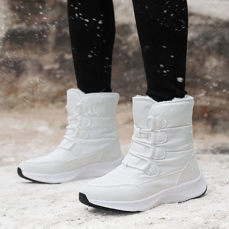 2023 Winter White Snow Boots Waterproof Non-slip Thicken Plush Warm Ankle Boots Women Shoes Botas Mujer Platform Shoes