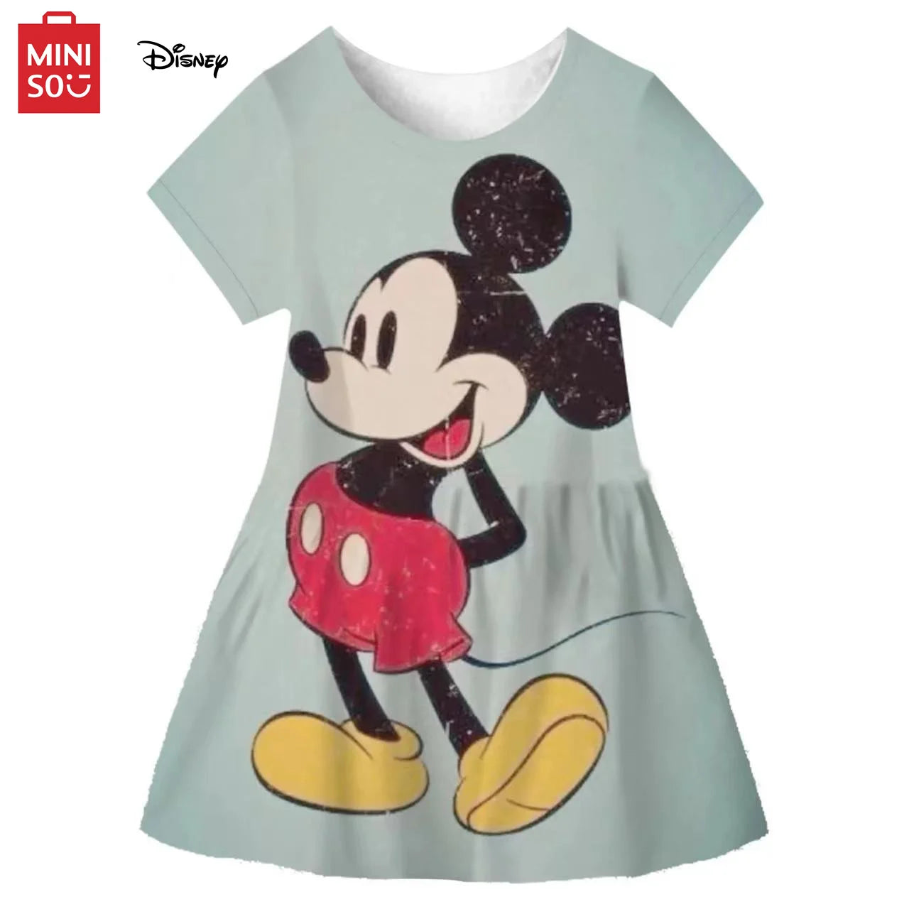 MINISO Mini Mouse Baby Girl Dress 2-10 Yrs Cosplay Princess Costume Girls Kids Birthday Christmas Party Minnie Dresses Clothes