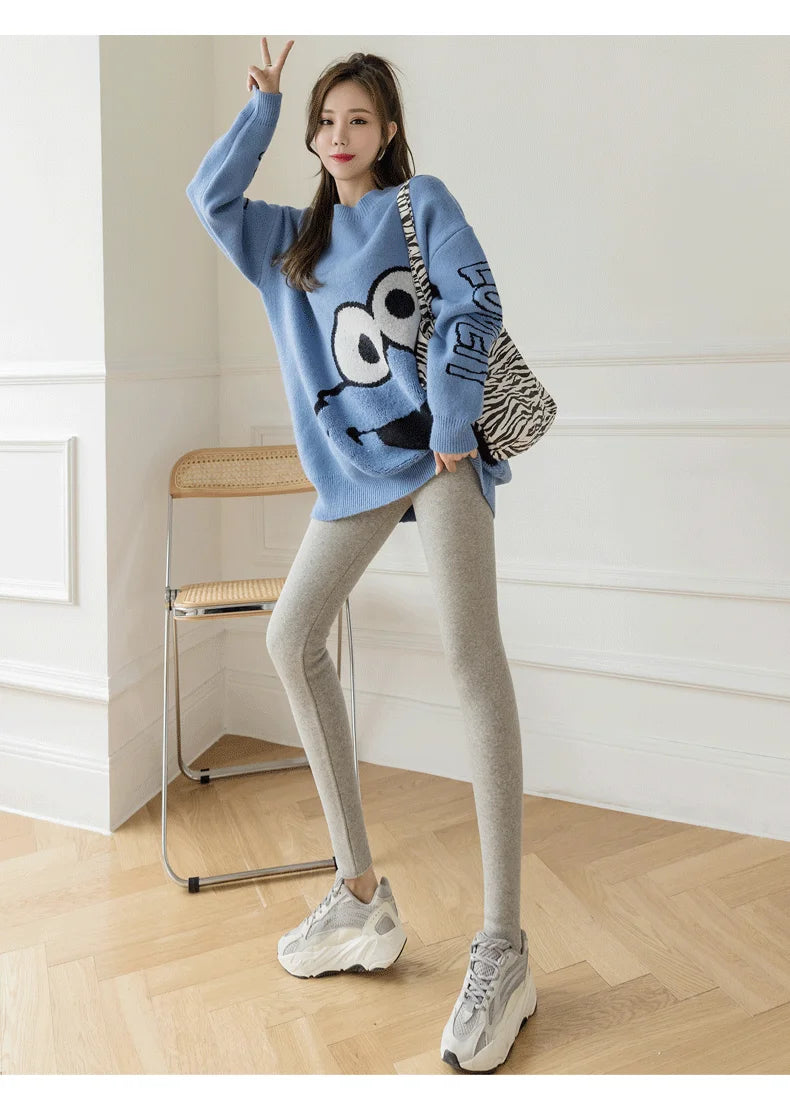 Winter Leggings For Women Thermal Underwear Solid Color Velvet Thicken Warm Pants High Waist Leggings Stretchy Leggings Trousers