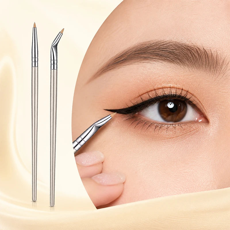 7 Pcs Professional Eye Makeup Brush Set, Bent Angled Eyeliner & Concealer Brush, Under Eye Aegyo Sal Tear Trough Shadow Tool