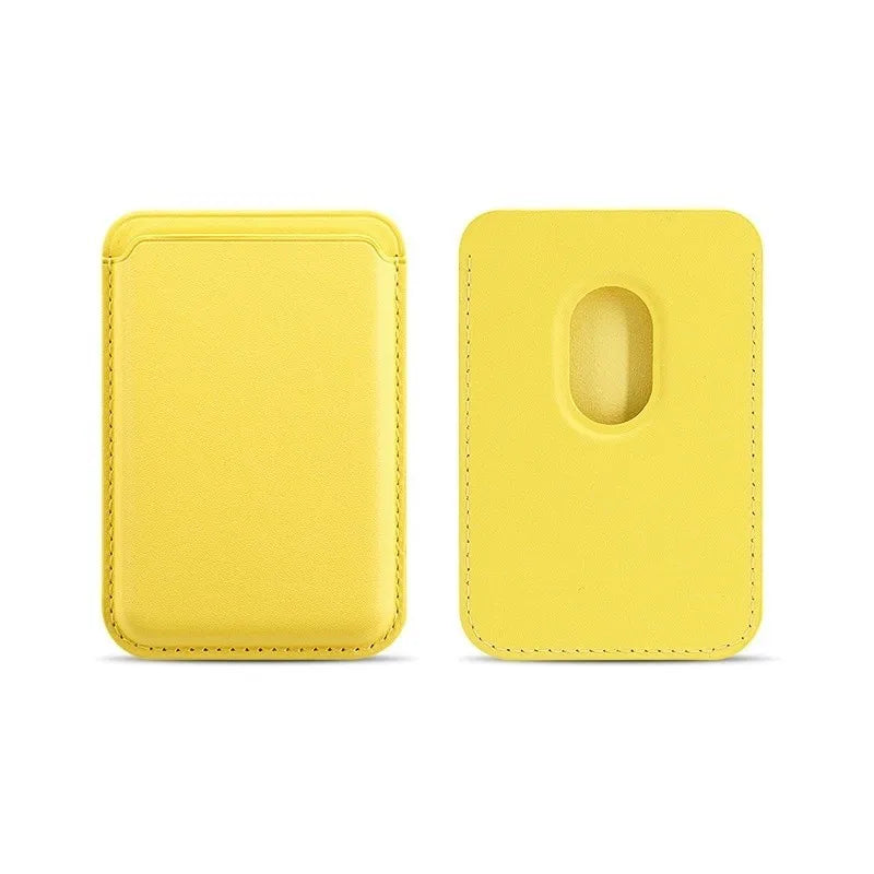 Magnetic Leather Card Sleeve Card holder for Phone 17 16 15 14 13 12, Men & Women Adhesive Back Case, Portable Card Pocket Cover