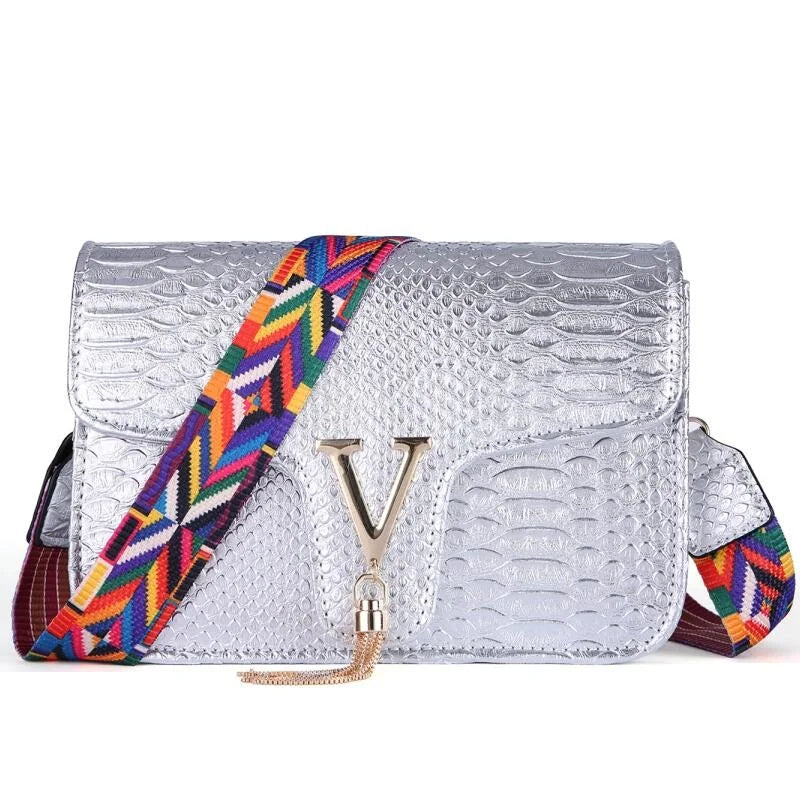 Crocodile Chain Small Crossbody Bags for Women,Black Luxury Brand Shoulder Bag,European Female Fashion Trend New Design Handbags