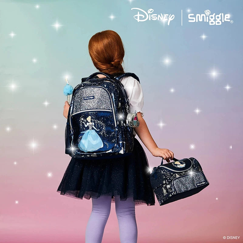 Disney The Little Mermaid Backpack Smiggle Children LunchBag 3-16 Years Old Wheel Schoolbag Children's Knapsack Trolleys Bag