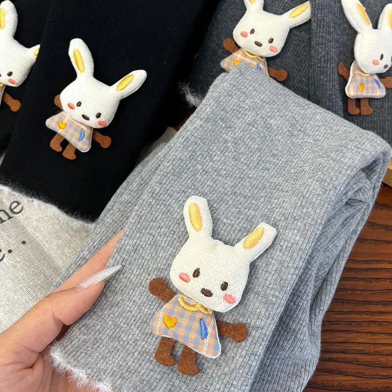 Girls' Fleece-lined Leggings for Autumn and Winter Thickened One-piece Fleece Pants for Kids Stylish Warm Pants for Baby