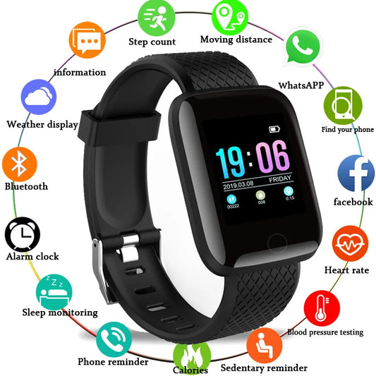 Smart Watch Men Women Message Reminder Bluetooth Mobile Phone Sports Kids Smartwatch 116Plus relojs