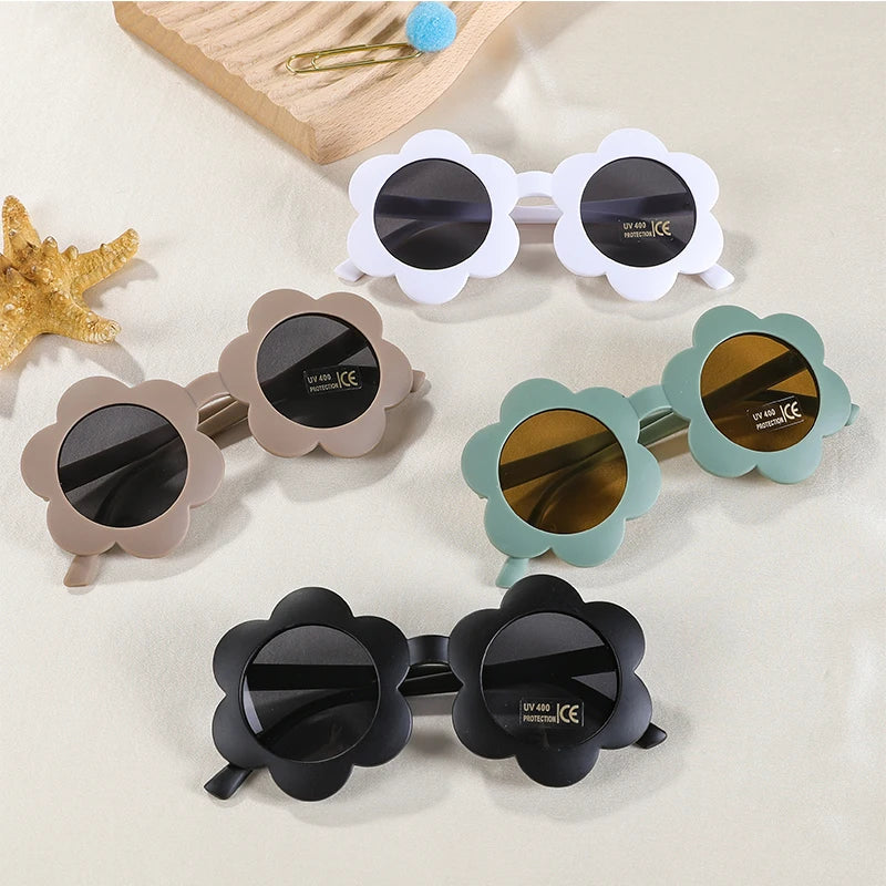 Nuevo Sol flor niños gafas de sol UV400 para niños niñas niño encantador bebé gafas de sol redondo lindo niños gafas al aire libre